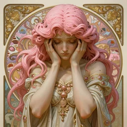 depressed upset pink ice cream, brutal, epic, intricate, elegant, highly detailed, digital painting, 4k, HDR, concept art, smooth, sharp focus, illustration, art by alphonse mucha, artgerm, H R Giger