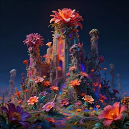 a beautiful hyperdetailed render of nature citadel by benedek vass, apocalyptic myst flowers hyperrealism gem thermal imaging neon noir, archdaily, wallpaper, highly detailed, trending on artstation.
