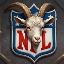 goat nfl logo, deep focus, d & d, fantasy, intricate, elegant, highly detailed, digital painting, artstation, concept art, matte, sharp focus, illustration, hearthstone,
