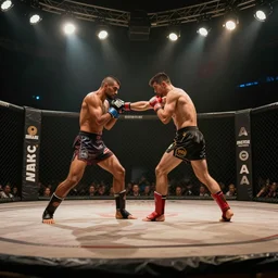 vintage ringside photograph of a mixed martial arts fight