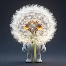 a humanoid figure glowing dandelion plant monster, amber eyes, highly detailed, digital art, sharp focus, ambient lighting, autumn, trending on art station, anime art style