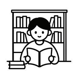 a simple line drawing of a librarian
