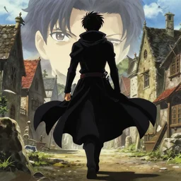 key anime visual portrait of a young male warlock walking through a medieval village, dynamic pose, dynamic perspective, detailed silhouette, film grain, face by yoh yoshinari, detailed, intricate
