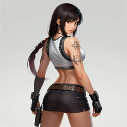 concept art of tifa lockhart with tattoos, trending on artstation