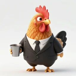 a high quality photo of a chicken wearing a suit, 8k, Greg Rutkowsky