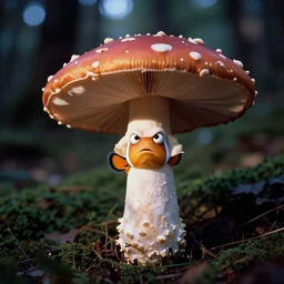a photo of an angry mutant portabella mushroom clown fish in its natural habitat, kodak ektachrome e 1 0 0 photography