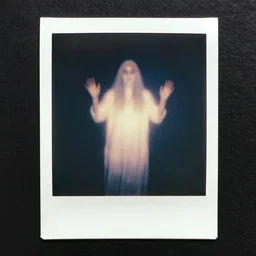a 1 9 7 7 polaroid of a seance captures the image of a ghostly apparition, energy photography, auras,
