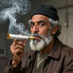 Borat smoking a giant joint, caricature, smoke, amazing detail, digital art, artstation
