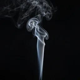 elegant thin smoke on black background