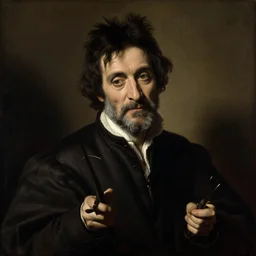 the death of bob ross, by caravaggio,