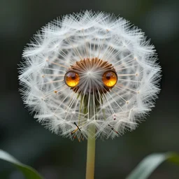 a humanoid figure dandelion plant monster, amber eyes, highly detailed, digital art, sharp focus, ambient glow, trending on art station, anime art style