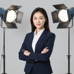 corporate portrait, junior sales executive eager to crush targets and make it rain, professional studio lighting