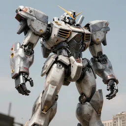 giant mecha it is photorealistic, highly detailed, gritty texture, and trending in Artstation, created by Craig Mullins and Feng zhu
