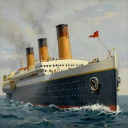 the sinking of the titanic by bill sienkiewicz, oil on canvas, digital illustration,