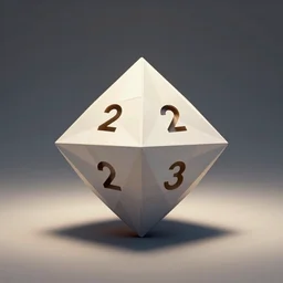 minimalist vector origami icon symmetrical coherent D20