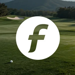 modern vector logo for a golf company, svg art, the letter f