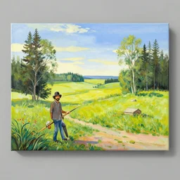 a beautiful bob ross landscape painting