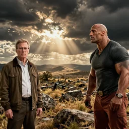Walter white and Jesse Pinkman working with Dwayne the rock johnson