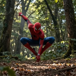 Disco dance Peter Parker in forest