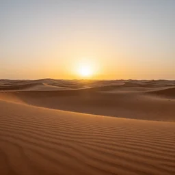 sunset over sahara desert rolling sand dunes