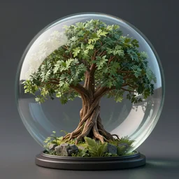 The tree of life inside of a glass sphere, unreal engine, highly detailed , 8k