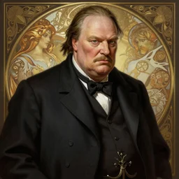 Winston Churchill from Fullmetal Alchemist, fantasy, intricate, elegant, highly detailed, digital painting, artstation, concept art, matte, sharp focus, illustration, art by Artgerm and Greg Rutkowski and Alphonse Mucha