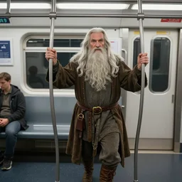gandalf riding the subway