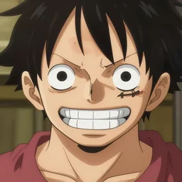 photograph of a luffy face, depth of field, focus,