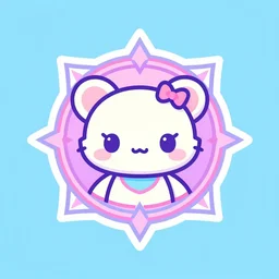 cute cyberpunk kawaii style emblem, vibrant pastel colors, corporate logo, art deco, stylized, iconic, minimalist, vector art, professionally made with made with adobe illustrator, 🧒 📸 🎨, trending on artstation hq, cgsociety