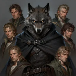 portrait, mysterious werewolf wearing a cloak, rpg game, stern expression, main character, detailed, digital painting, artstation, sharp focus, illustration, artgerm, tomasz alen kopera, peter mohrbacher, donato giancola, joseph christian leyendecker, wlop, frank frazetta