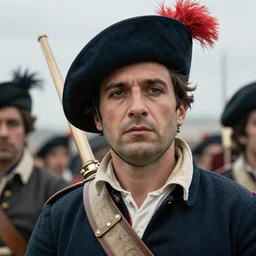 close up portrait photograph french revolution storming of the Bastille. hyperrealistic. detailed. depth of field. high definition. 8k. photography.