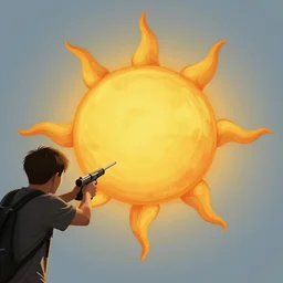 a man who shot at his only friend, the sun, the friendly sun has been shot