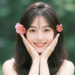 beautiful happy flower avatar woman