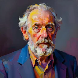 a 3 d model of an old man by john hoyland, surreal, acid colors, octane renderer, trending on pinterest