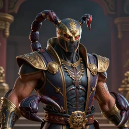 highly detailed vfx portrait of scorpion mortal kombat, artstation, art by wlop and midway games, unreal engine, cinematic lighting, digital illustration, ornate details,