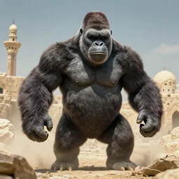 king kong attack jerusalem, hyper realistic, cinematic style,