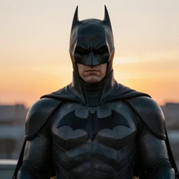 hyper realistic portrait of batman at sunset, sony a7r3 35mm