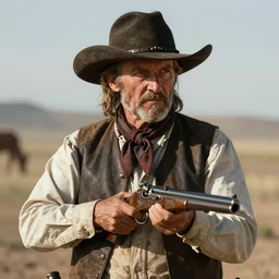 a ultradetailed portrait of jared padalecki as an old west gunfighter, masterpiece, 8 k, art by rembrant and albert bierstadt