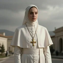 A young female Muslim Pope