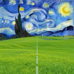 switzerland leyline landscape with van gogh sky