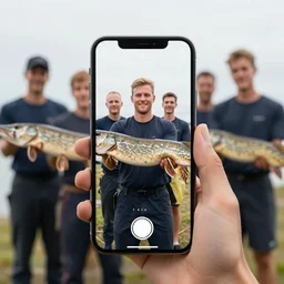 a photo taken on a phone of a group of pike men standing in formation on a grassy field, sun flare.