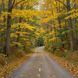 two roads diverged in a yellow wood, and sorry i could not travel both and be one traveler, long i stood and looked down one as far as i could to where it bent in the undergrowth fall trees in a forest by thomas kinkade