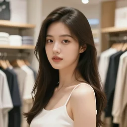 A girl in the cloth store, CCTV footage