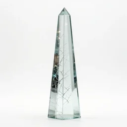 glass obelisk of the void, painful cracks, furious lights, dreamed by lynda benglis and benedick bana, perfect white background, octane render, 4 k, 8 k