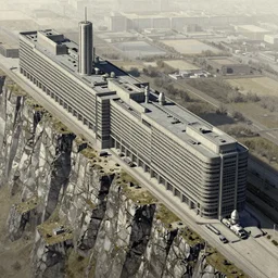 big brutalist imperial military base on cliffs, drawing architecture,, greig fraser, very long shot, top angle, imperial architecture in rogue one, pritzker architecture prize, brutalism architecture, jan urschel