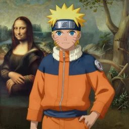 naruto, oil painting, in the style of leonardo da vinci