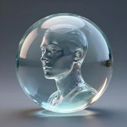 glass ball like a human, trending on artstation,hyperdetalied, high quality, 8k, epic, CGSociety,