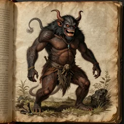 Illustration of an aswang in an old Filipino codex