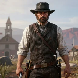 raph fiennes stars as uncle in the playstation 4 video game red dead redemption 2, high quality screenshot