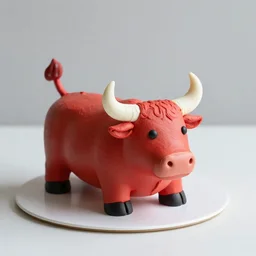 cake in shape of a bull, red, photography, 8 k, featured on flickr, candles